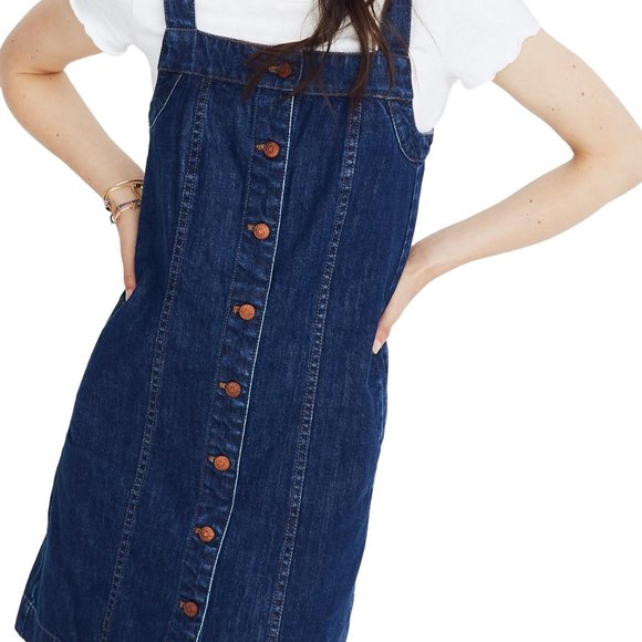NWT Madewell Cottagecore Tie Strap Denim Button Front Mini Dress 2 - Picture 6 of 7